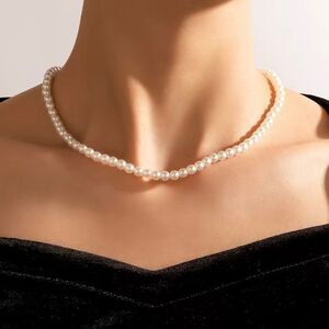 Versatile Pearl Necklace Single LayerClavicle Gold Chain